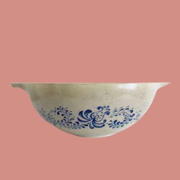 Pyrex Homestead Cinderella Bowl #444 - Tan & Blue - Picture 5 of 6